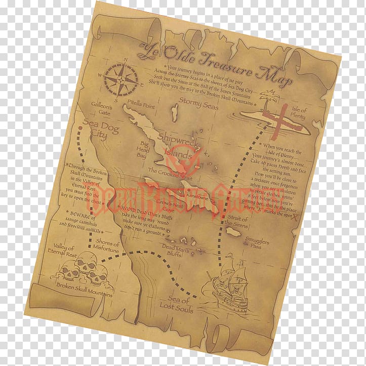 Paper Treasure map Piracy, pirate treasure transparent background PNG clipart