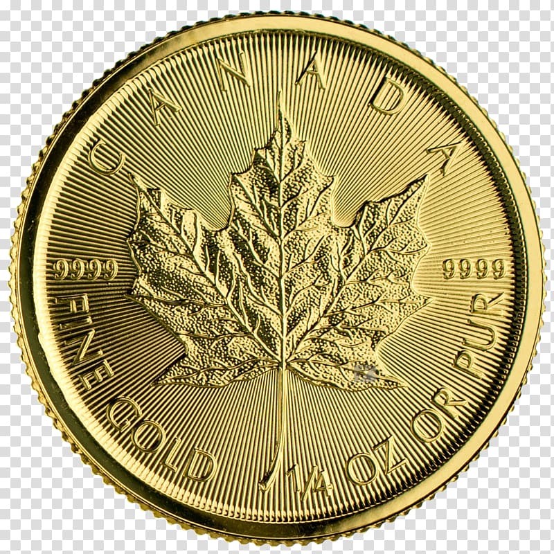 Gold coin Gold coin Canadian Gold Maple Leaf Bullion, Gold coin transparent background PNG clipart
