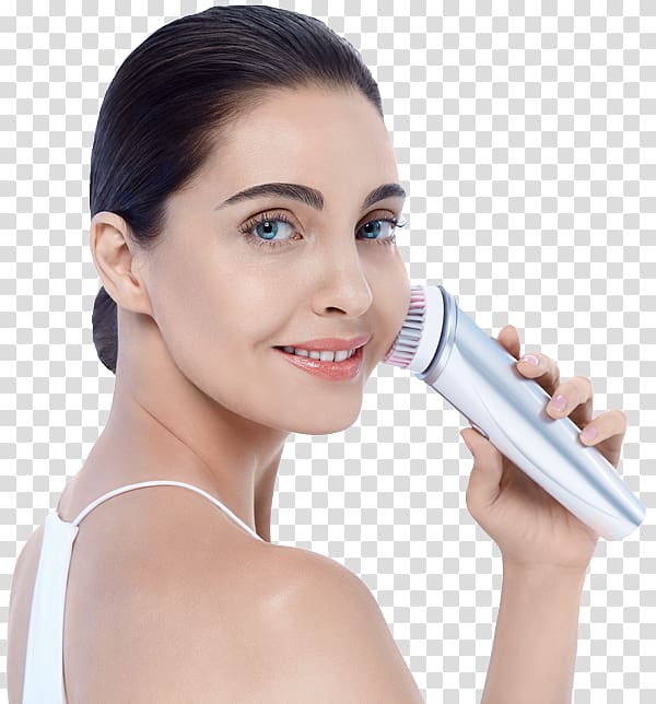 Cleanser Brush System Skin Face, Model Beauty transparent background PNG clipart