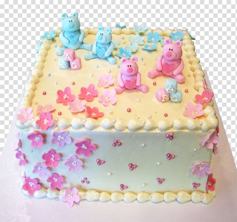 Birthday cake Sheet cake Cake decorating Baby shower, baby gender transparent background PNG clipart
