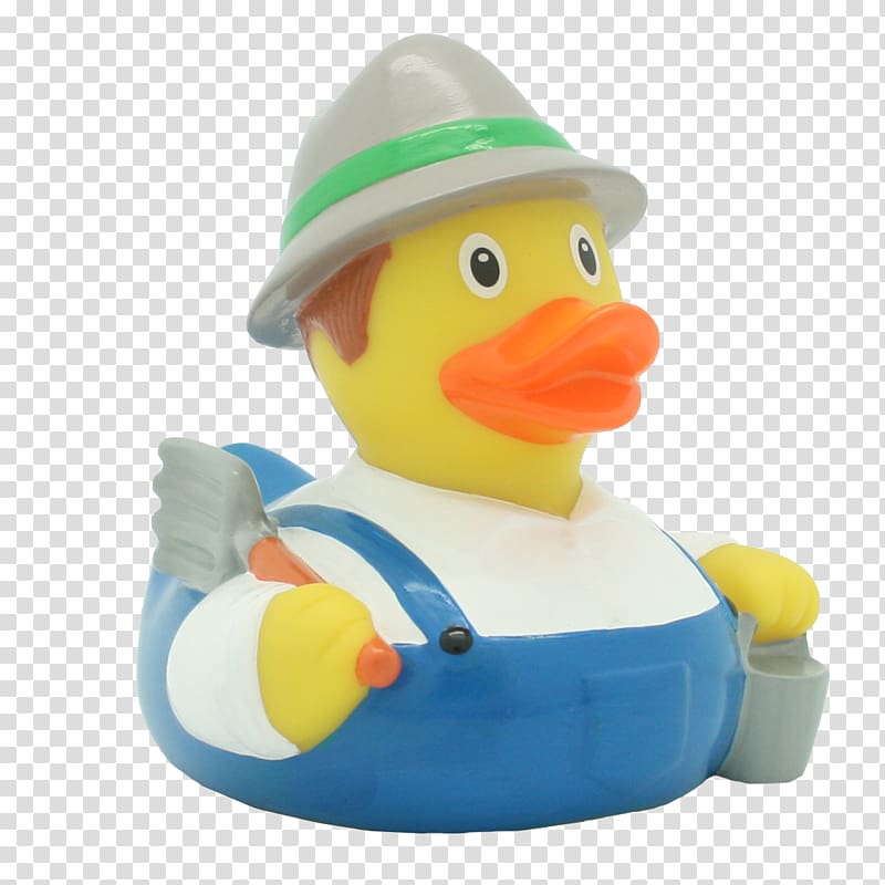 Rubber duck Bathtub Toy Farmer, rubber duck transparent background PNG clipart
