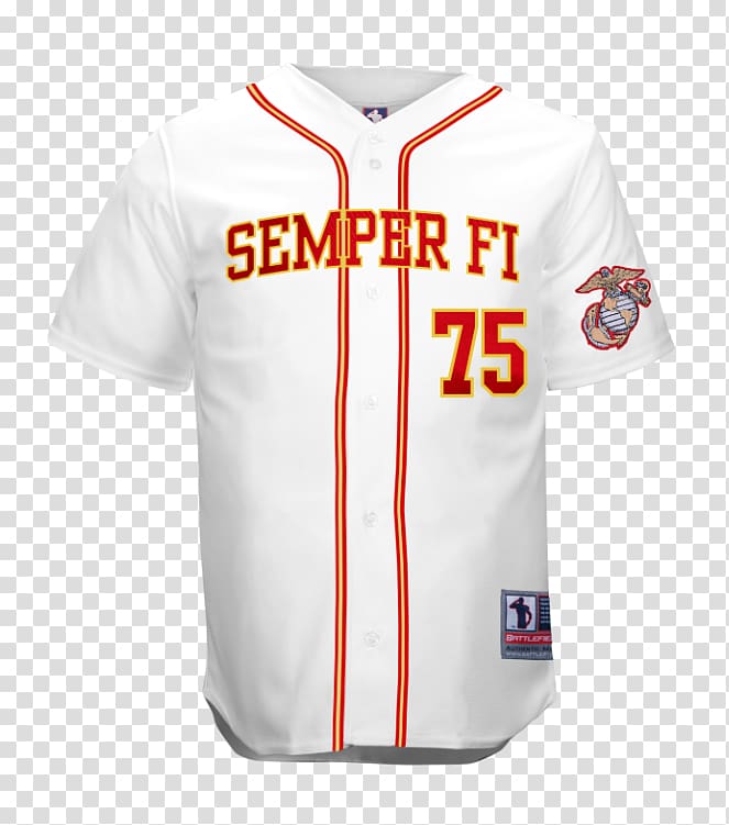 Baseball uniform Sports Fan Jersey T-shirt United States Marine Corps, T-shirt transparent background PNG clipart