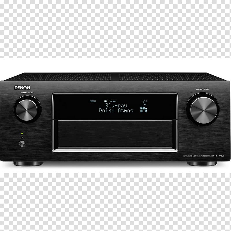 AV receiver Denon AVR-X4300H Home Theater Systems Dolby Atmos, Audio Receiver transparent background PNG clipart