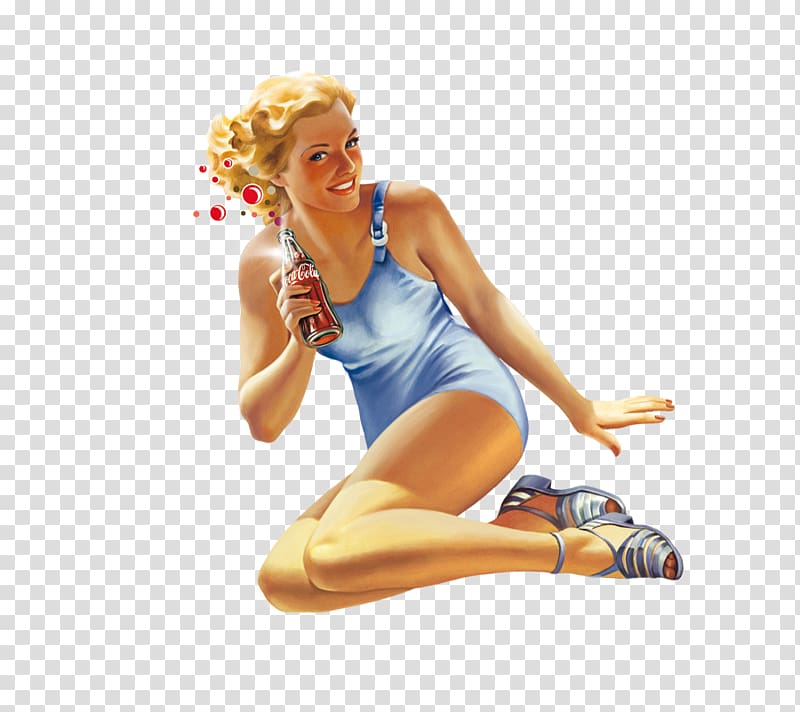 Coca-Cola Pin-up girl Fizzy Drinks, coca cola transparent background PNG clipart