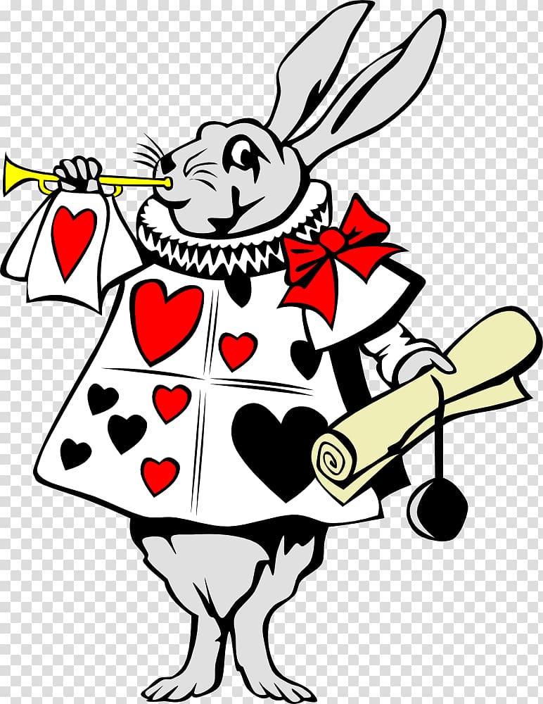 Alices Adventures in Wonderland White Rabbit The Mad Hatter Cheshire Cat March Hare, Free Rabbit transparent background PNG clipart