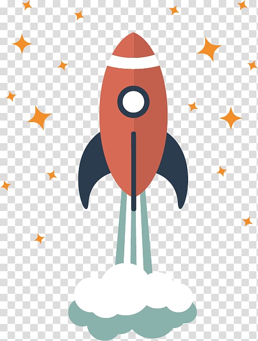 red and black rocket , Rocket Flat design Icon, cartoon rocket transparent background PNG clipart