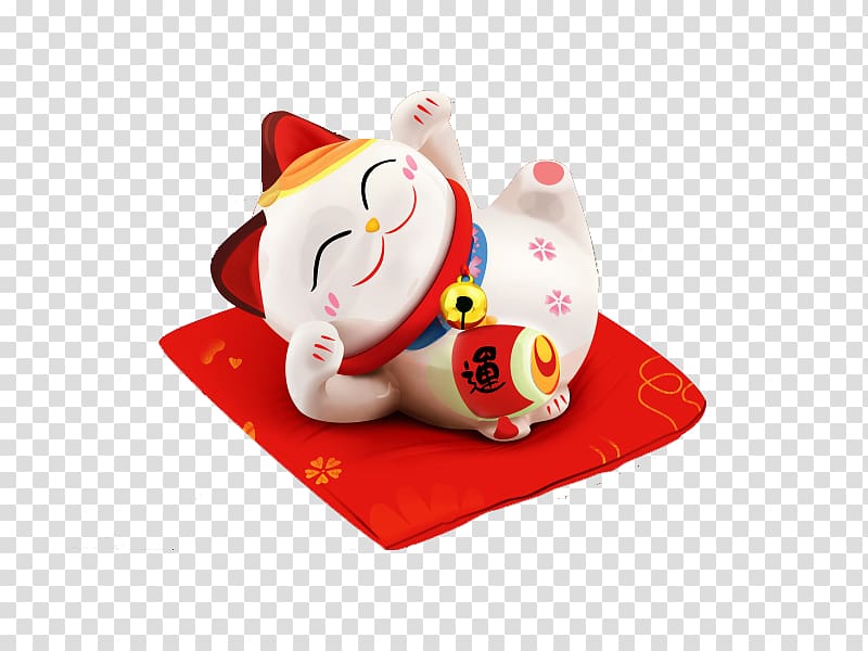 Cat Maneki-neko Kitten, Lucky Cat transparent background PNG clipart