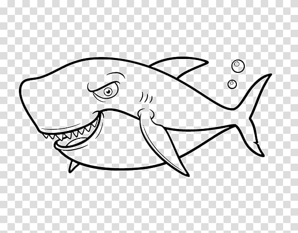 Great white shark Coloring book Drawing Dessin animé, shark transparent background PNG clipart