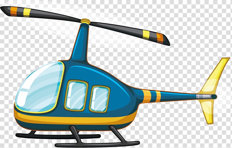 Helicopter Airplane Flight , Yellow Blue Helicopter transparent background PNG clipart