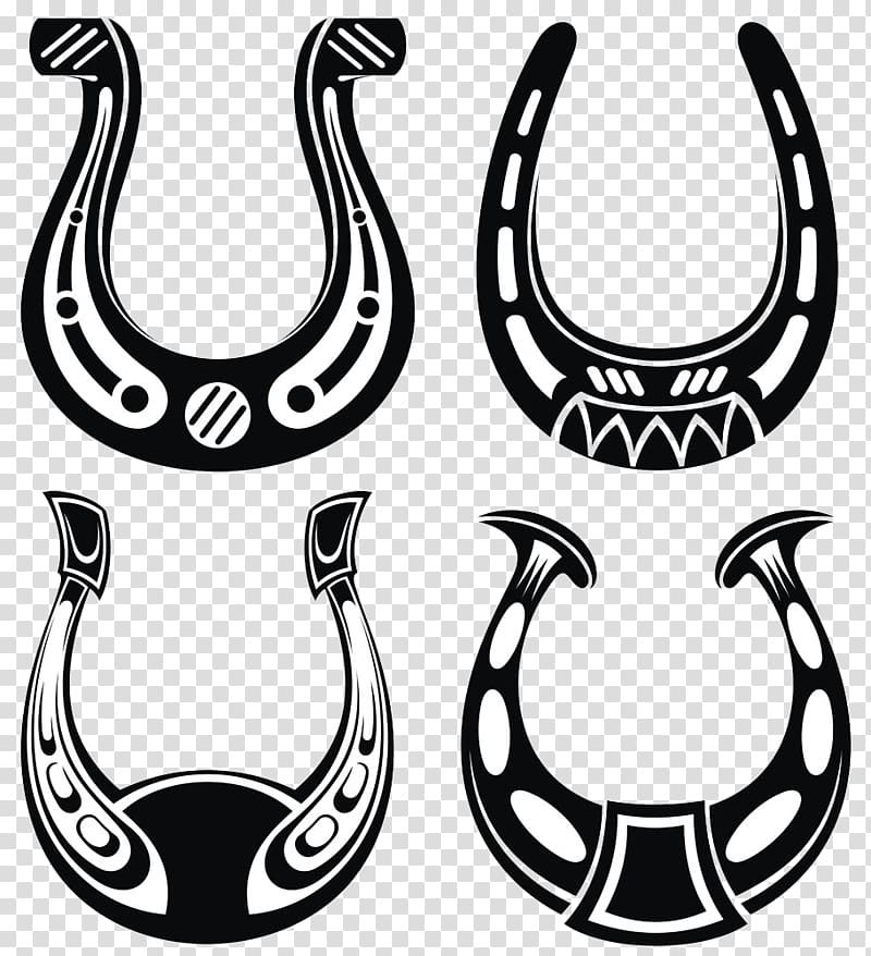 Horseshoe , Horseshoe-shaped decorative motifs transparent background PNG clipart