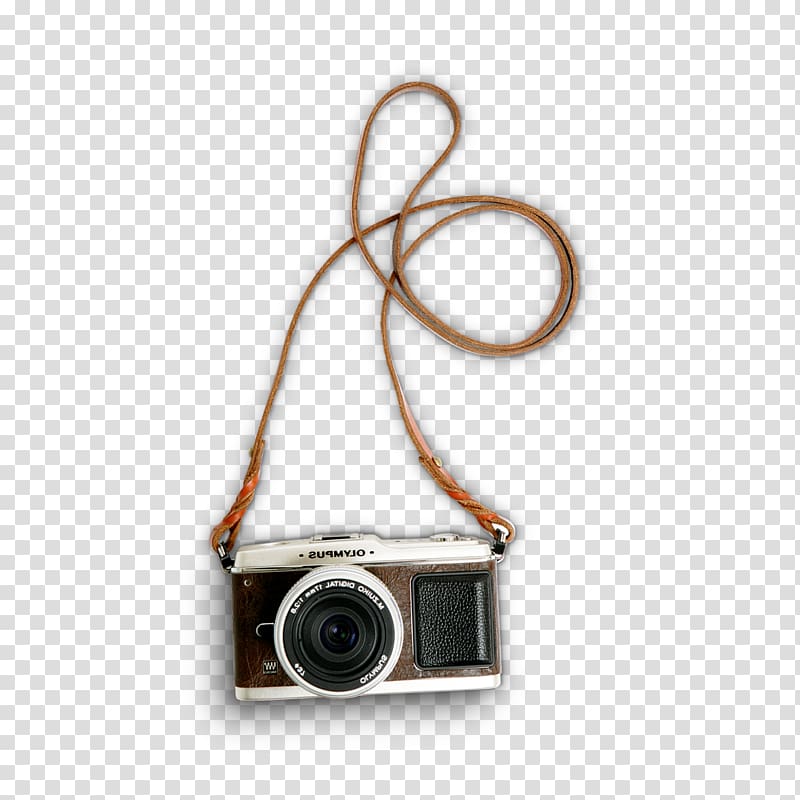 brown and silver camera with strap, Camera Icon, Vintage Camera transparent background PNG clipart