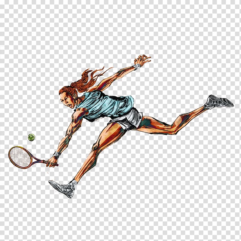 Tennis player Sport Athlete Jumping, Girl playing tennis transparent background PNG clipart