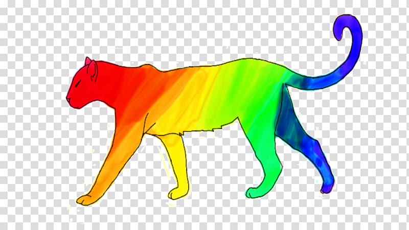 Cat Panthera Rainbow Yellow, Cat transparent background PNG clipart