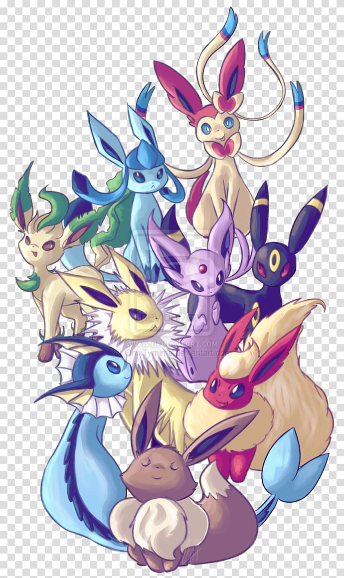 evolutionary line of Eevee Pokémon Yellow Pokémon X and Y Jolteon, others transparent background PNG clipart