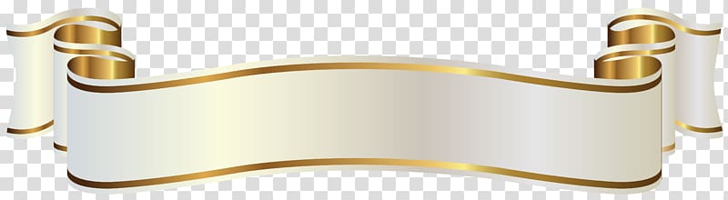 Gold Banner , White and Gold Banner , white and beige textile transparent background PNG clipart