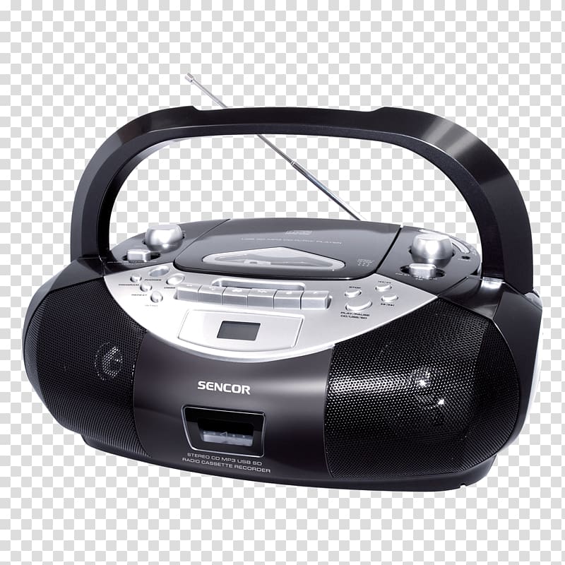 Radio Compact Cassette Boombox Compact disc Cassette deck, audio cassette transparent background PNG clipart