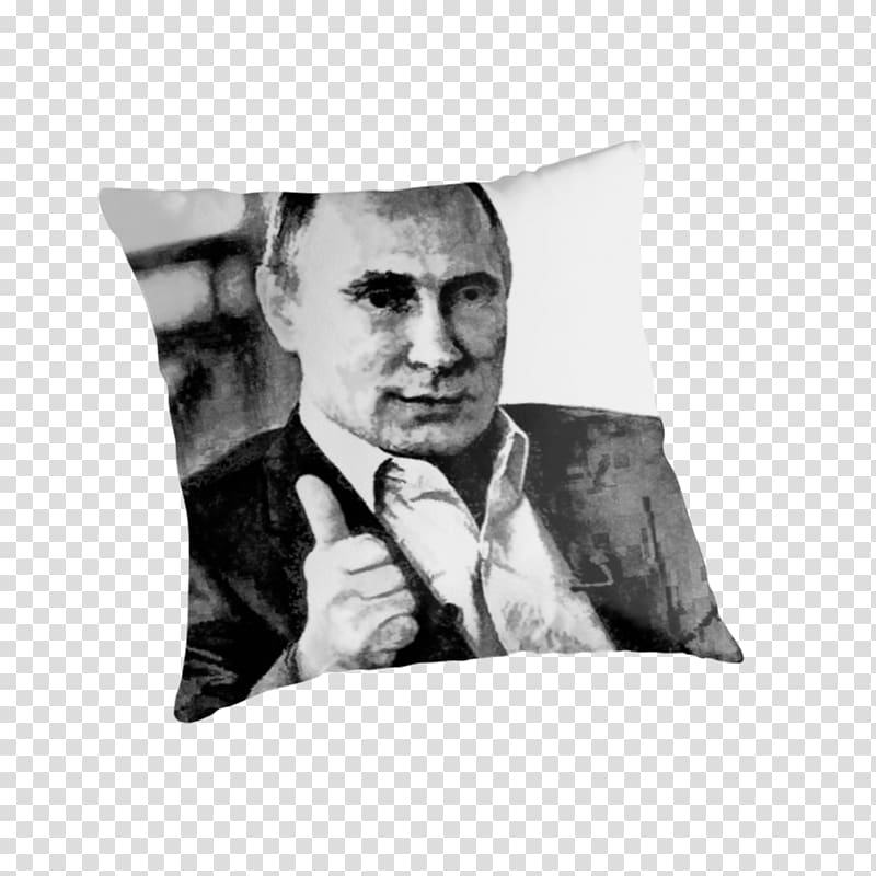 Black and white Cushion Monochrome Throw Pillows, vladimir putin transparent background PNG clipart