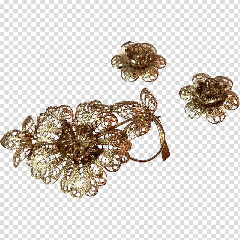 Earring Body Jewellery Brooch, filigree transparent background PNG clipart