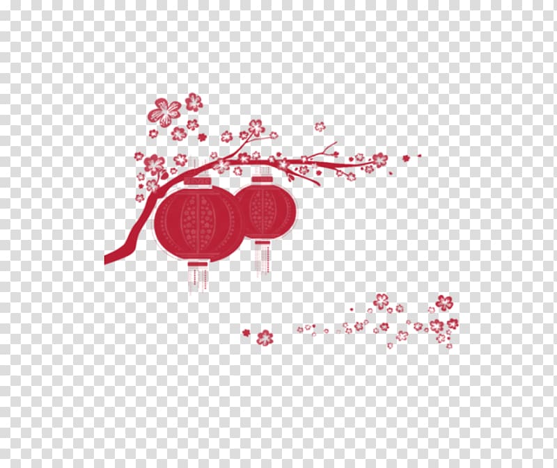 Lantern Papercutting Chinese New Year , Lantern Plum transparent background PNG clipart