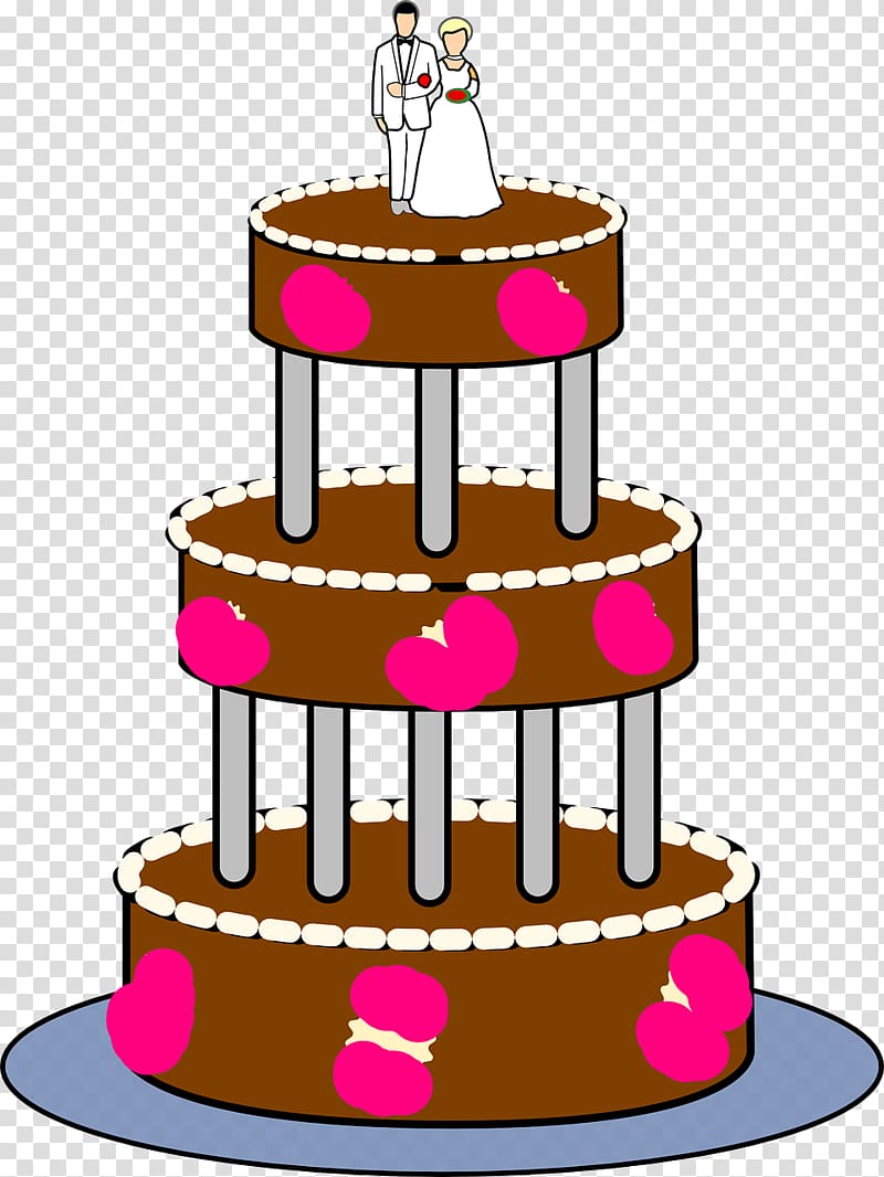 brown 3-layer wedding cake, Wedding cake Birthday cake , Wedding Cakes transparent background PNG clipart