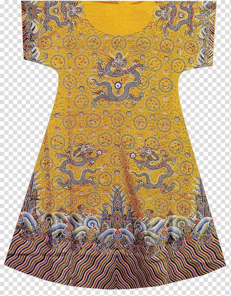 Qing dynasty Emperor of China Dragon robe Chinese dragon Gwanbok, Golden Dragon Costume transparent background PNG clipart