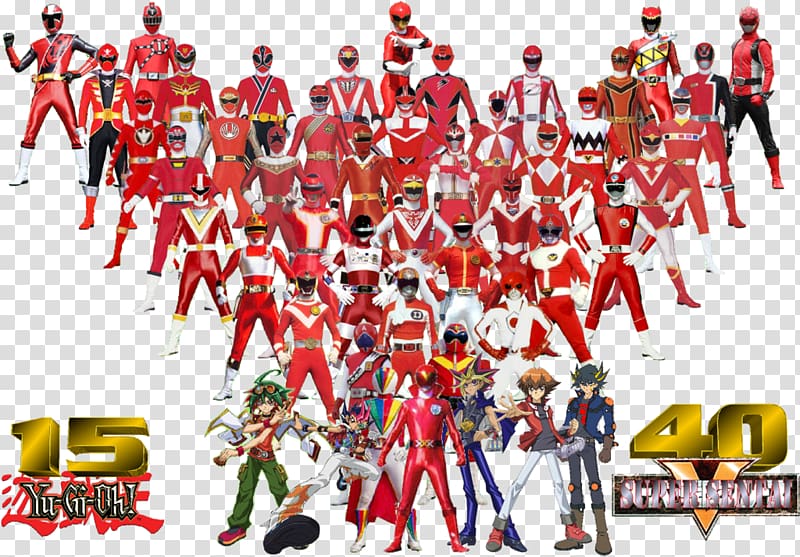 Super Sentai Red Ranger Power Rangers Yu-Gi-Oh!, Power Rangers transparent background PNG clipart