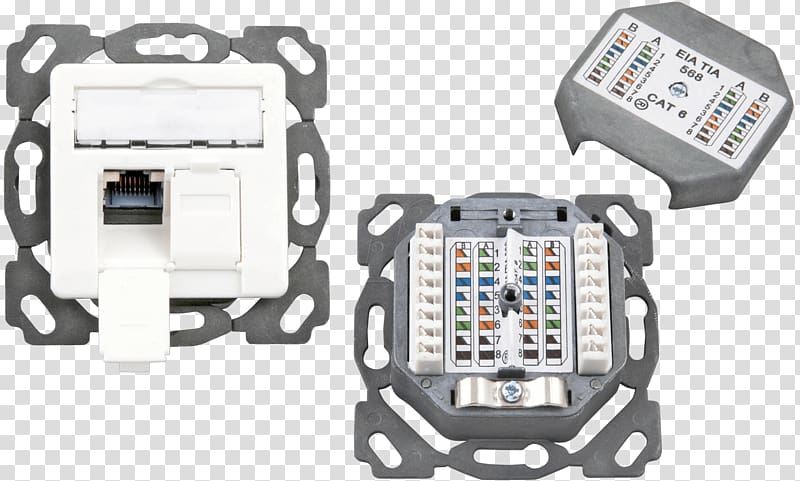 Registered jack Class F cable Câble catégorie 6a Electronic component Twisted pair, Elektronic transparent background PNG clipart