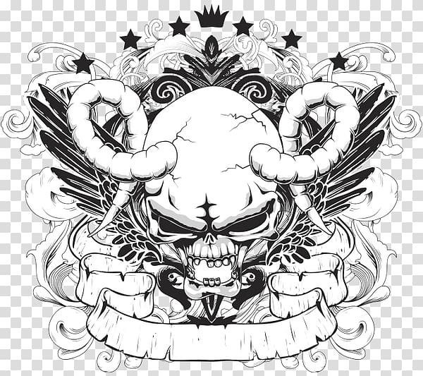 T-shirt Skull Graphic design, T-shirt transparent background PNG clipart