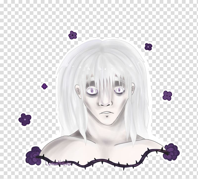 Face Hime cut Black hair Violet, stone cold transparent background PNG clipart