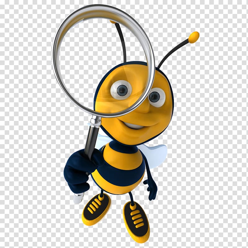 Bee Magnifying glass , Magnifying glass bees transparent background PNG clipart