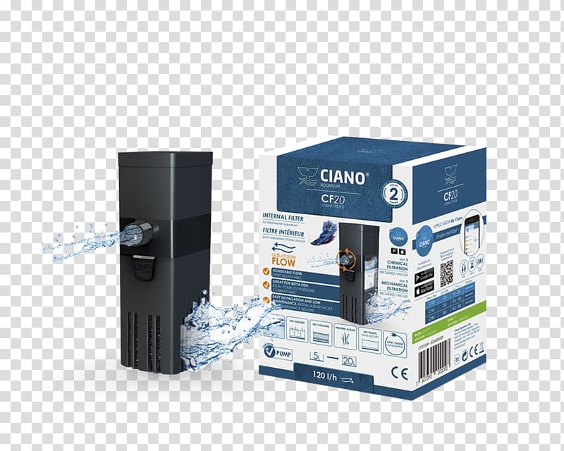Ciano Ciano filter Aquarium Filters Ciano Cartridge for Water Clear Ciano Stop Algae CF40 cartridge S x2, unique betta fishes transparent background PNG clipart