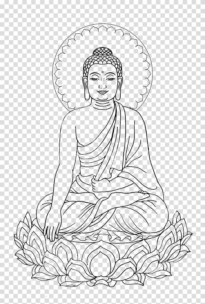 simple hand-painted shakya muni buddha lotus meditation transparent background PNG clipart