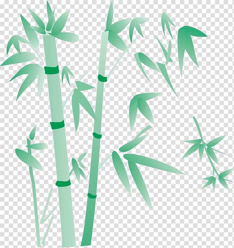 Bamboo Giant panda Green Plant, Hand painted bamboo transparent background PNG clipart