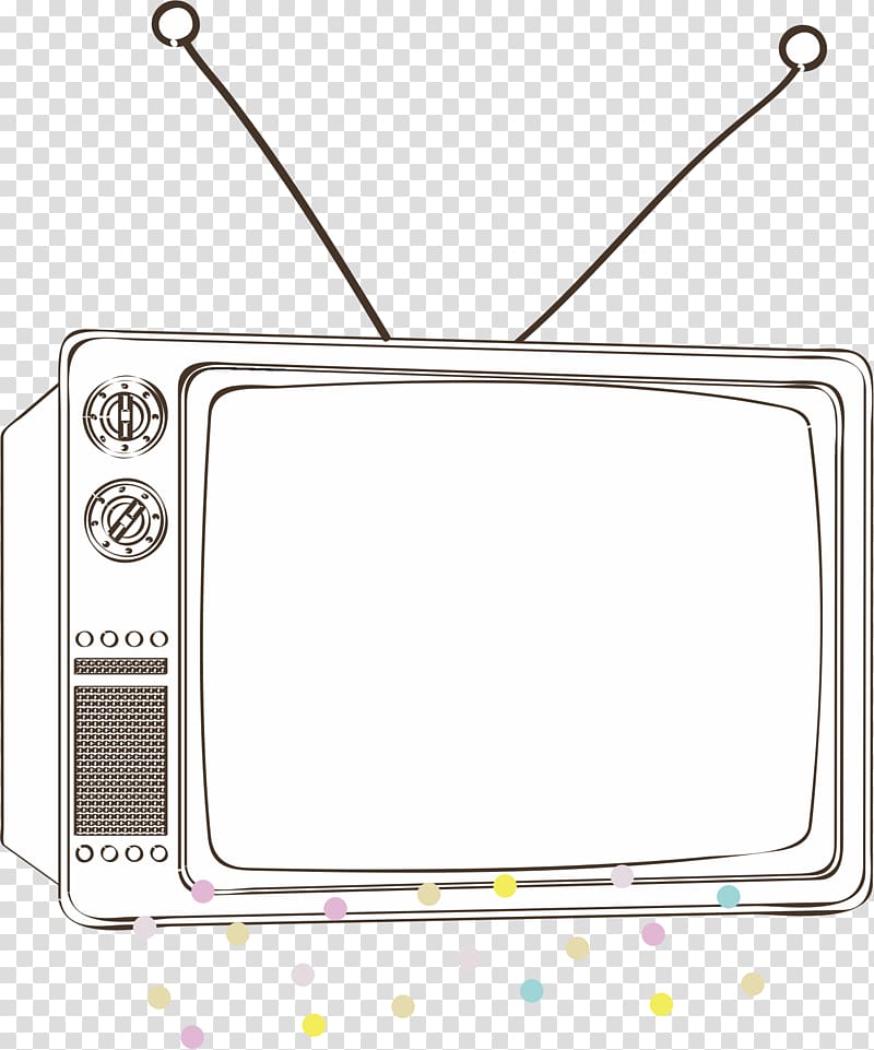 Cartoon Television Black and white, Retro TV frame transparent background PNG clipart