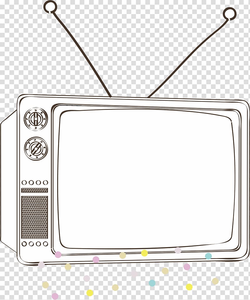 Cartoon Television Black And White Retro Tv Frame Transparent