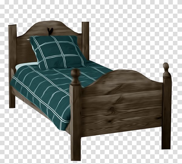 Bed frame Throw pillow Couch Furniture, Hand-painted wood bed transparent background PNG clipart