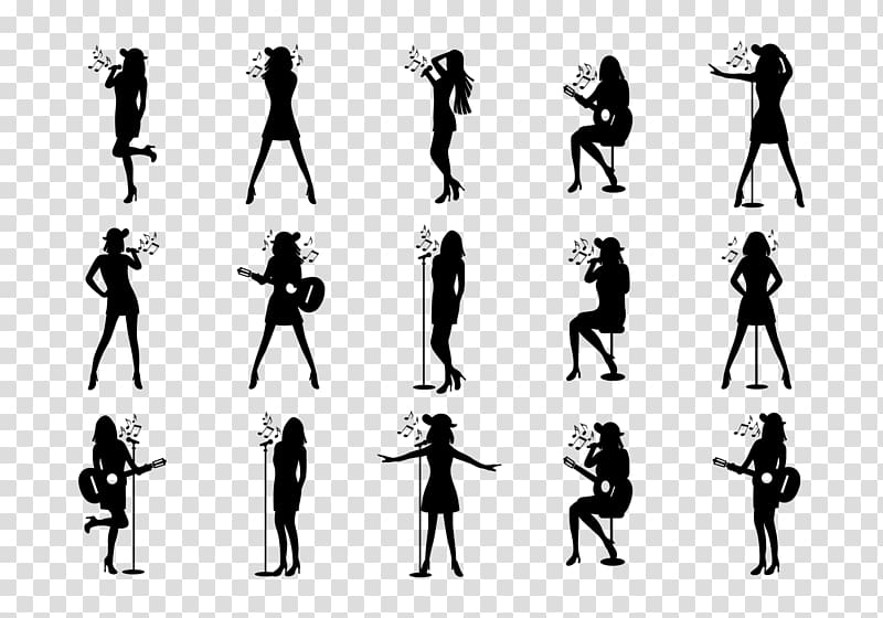 Silhouette Art Singing, Silhouette transparent background PNG clipart