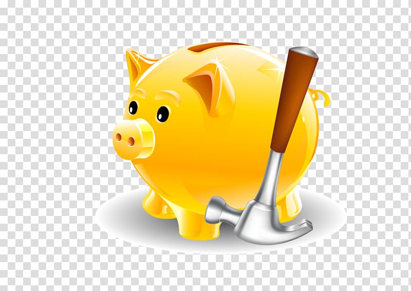Domestic pig Piggy bank Finance, Golden piggy bank transparent background PNG clipart