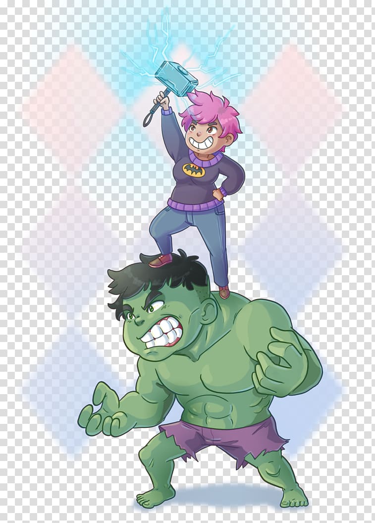 Cartoon Fiction Legendary creature, Chibi hulk transparent background PNG clipart