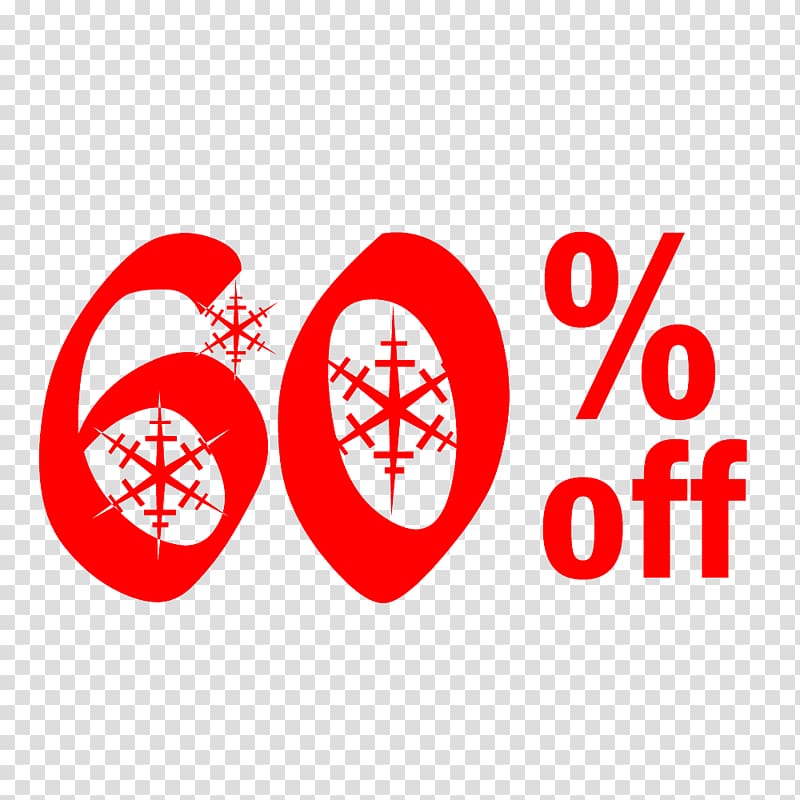 Snow Christmas Sale 60% Off Discount Tag., others transparent background PNG clipart