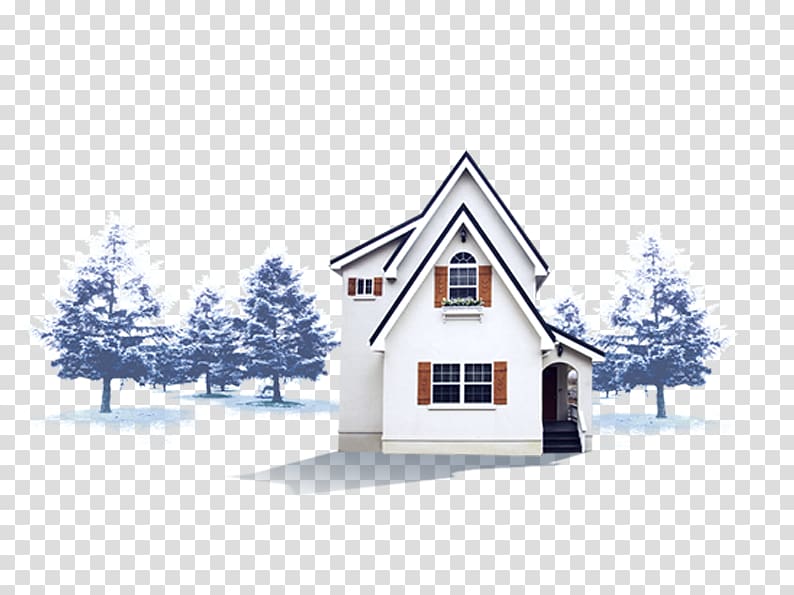 Winter Snowman , Winter house and cypress transparent background PNG clipart