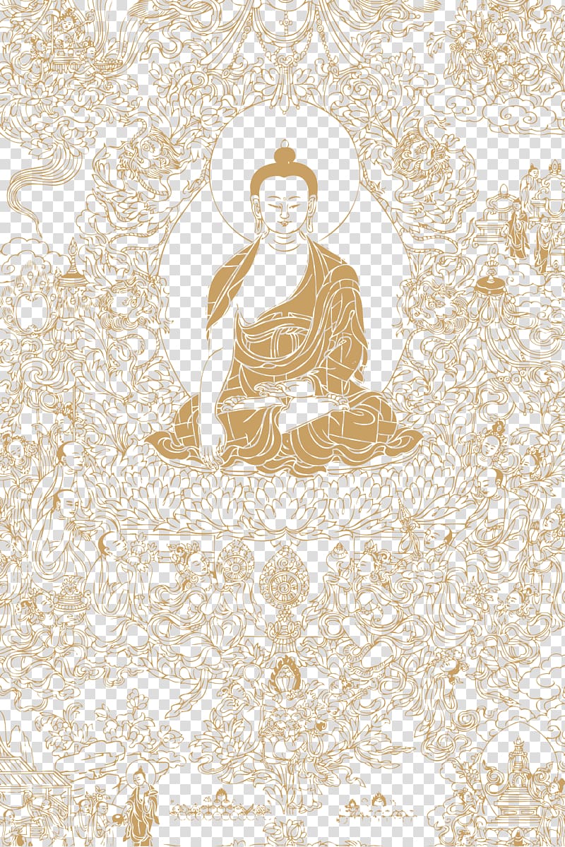 brown and blue illustraion, Buddhahood Illustration, Hand painted Buddha illustration transparent background PNG clipart