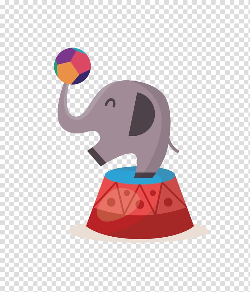 elephant playing ball illustration, Circus Illustration, Circus elephant transparent background PNG clipart