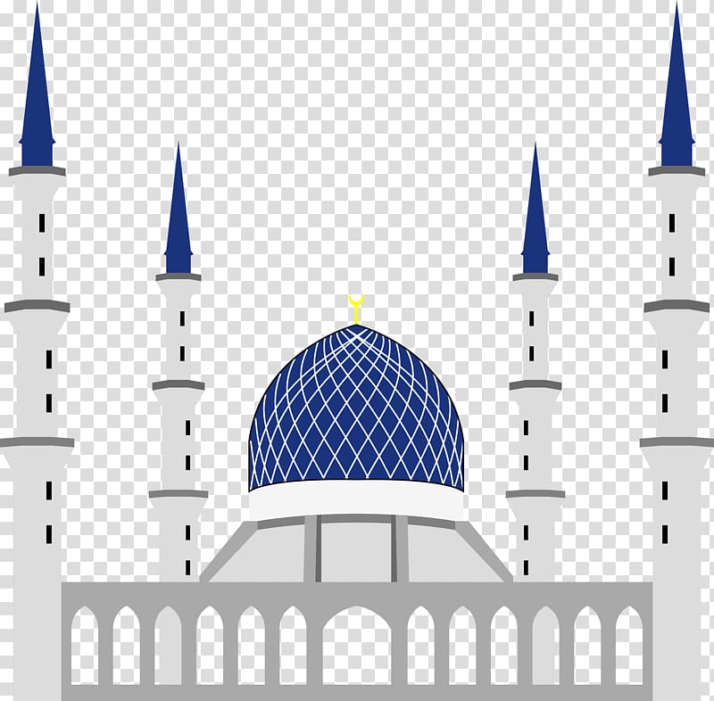 white and blue mosque illustration, Sultan Ahmed Mosque Hassan II Mosque Sultan Salahuddin Abdul Aziz Mosque Faisal Mosque , Islam transparent background PNG clipart
