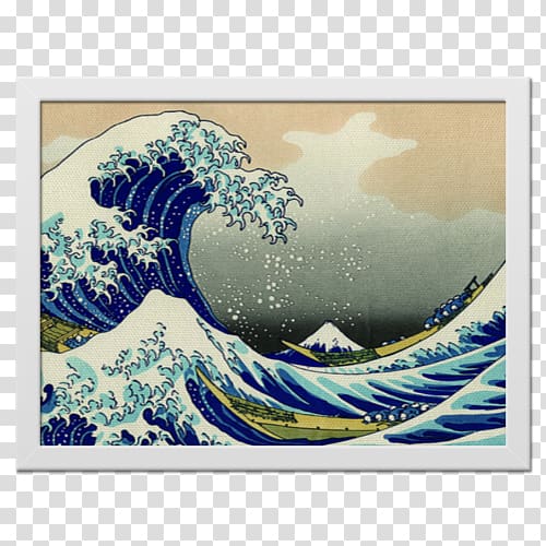 The Great Wave off Kanagawa Printmaking Wind wave Canvas print, wave transparent background PNG clipart