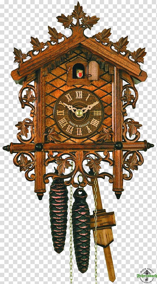 Cuckoo clock Triberg im Schwarzwald Quartz clock Pendulum clock, clock transparent background PNG clipart