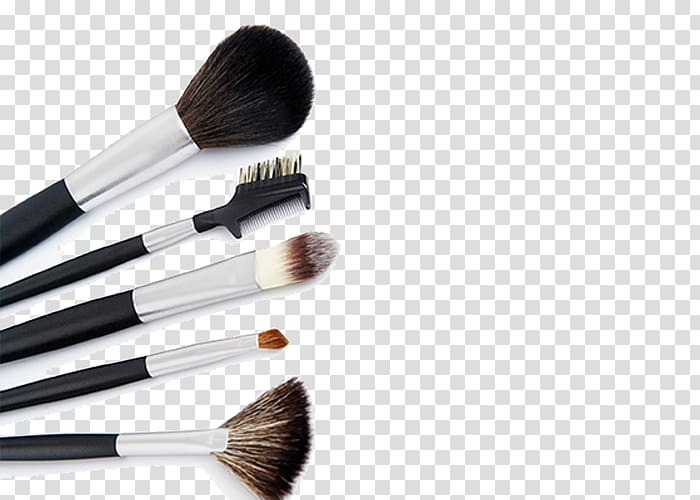 several black makeup brushes, Cosmetics Makeup brush Make-up Eye Shadow, Makeup Tools transparent background PNG clipart