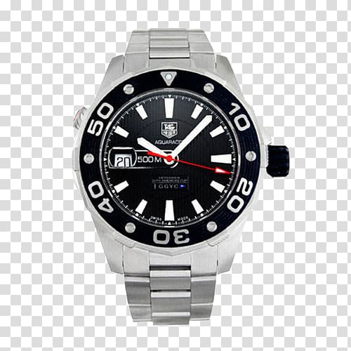 Automatic watch TAG Heuer Luneta Chronograph, TAG Heuer Aquaracer watch series transparent background PNG clipart