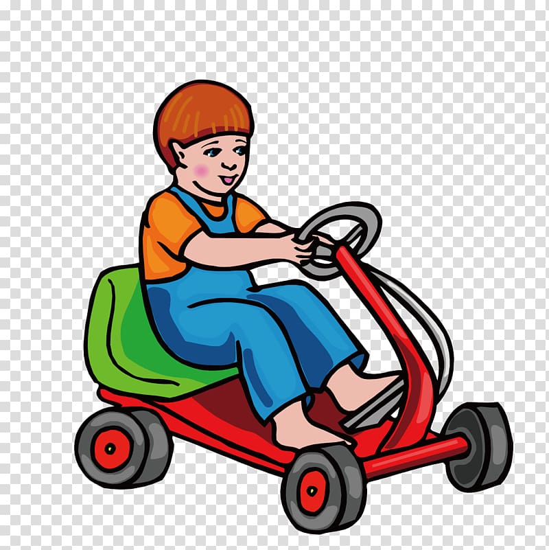 Car Child, A boy driving a baby carriage transparent background PNG clipart