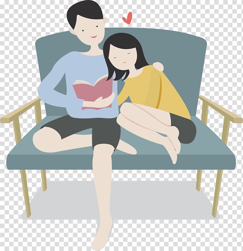 Valentines Day Happiness Love Romance International Kissing Day, Romantic couple reading transparent background PNG clipart